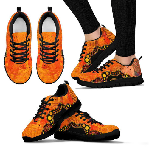 Australia Aboriginal Sneaker - Australia Indigenous Flag Circle Dot Painting Art (Golden) Australia Aboriginal Sneaker - Australia Indigenous Flag Circle Dot Painting Art (Golden)