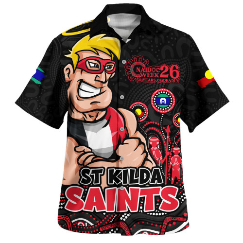 St Kilda Hawaiian Shirt Naidoc Week Aboriginal Spirit Power Through Generations