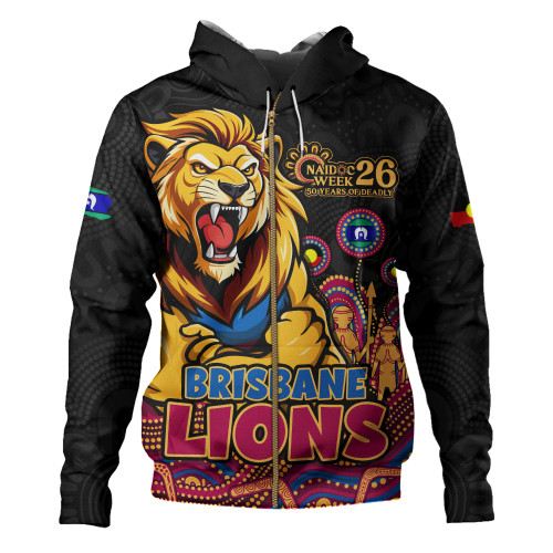 Brisbane Lions Hoodie Naidoc Week Aboriginal Spirit Power Through Generations