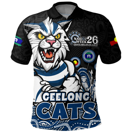 Geelong Cats Polo Shirt Naidoc Week Aboriginal Spirit Power Through Generations