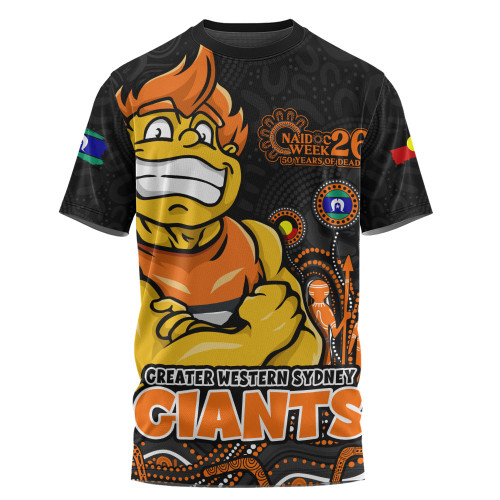 GWS GIANTS T-Shirt Naidoc Week Aboriginal Spirit Power Through Generations