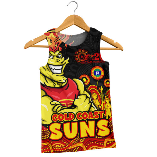Gold Coast SUNS Men Singlet Naidoc Week Aboriginal Spirit Power Through Generations