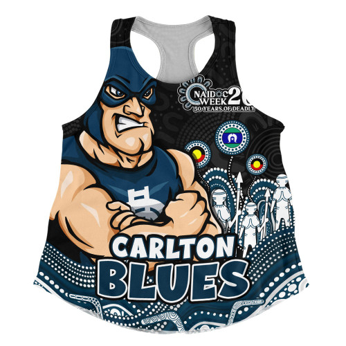 Carlton Women Racerback Singlet Naidoc Week Aboriginal Spirit Power Through Generations