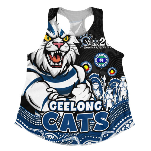 Geelong Cats Women Racerback Singlet Naidoc Week Aboriginal Spirit Power Through Generations