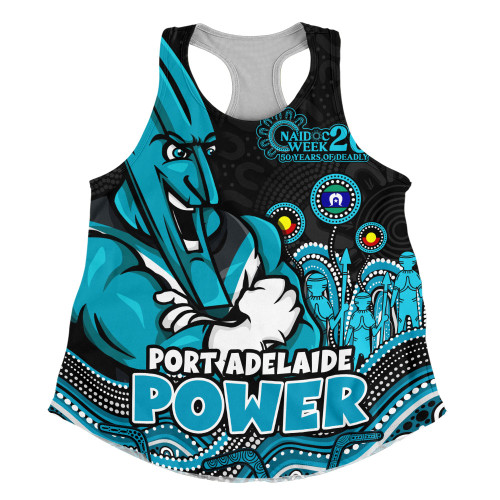 Port Adelaide Women Racerback Singlet Naidoc Week Aboriginal Spirit Power Through Generations