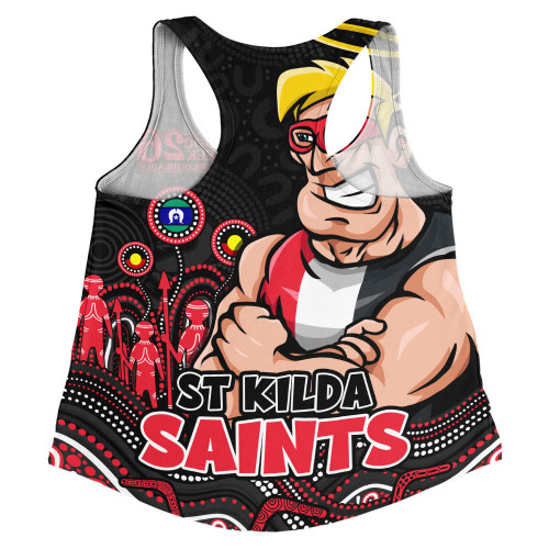 St Kilda Women Racerback Singlet Naidoc Week Aboriginal Spirit Power Through Generations