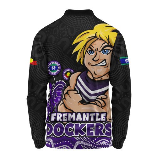 Fremantle Long Sleeve Polo Shirt Naidoc Week Aboriginal Spirit Power Through Generations