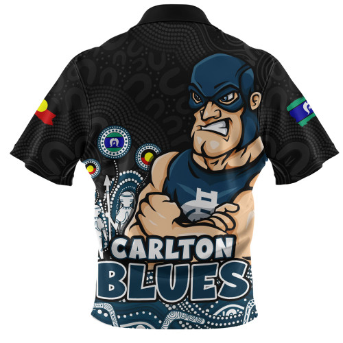 Carlton Zip Polo Shirt Naidoc Week Aboriginal Spirit Power Through Generations