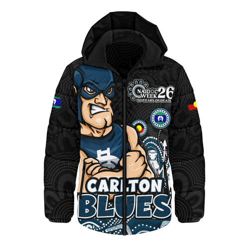 Carlton Hooded Padded Jacket Naidoc Week Aboriginal Spirit Power Through Generations