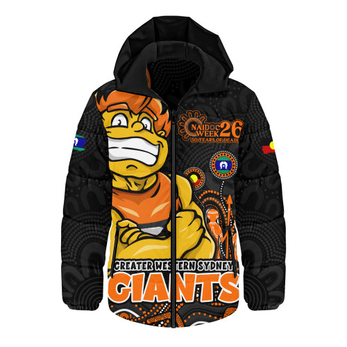 GWS GIANTS Hooded Padded Jacket Naidoc Week Aboriginal Spirit Power Through Generations