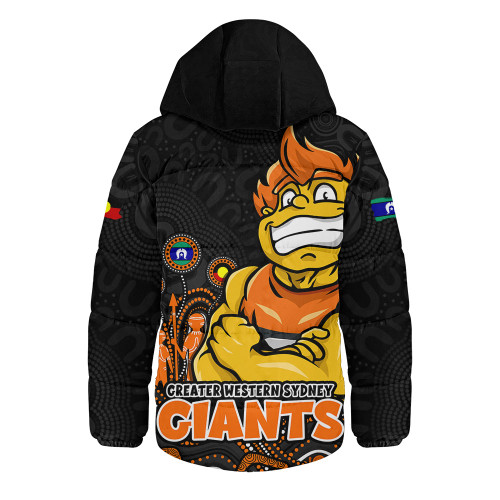 GWS GIANTS Hooded Padded Jacket Naidoc Week Aboriginal Spirit Power Through Generations