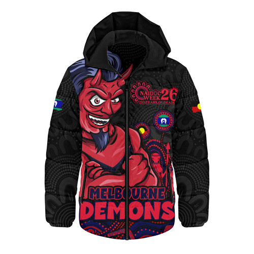 Melbourne Hooded Padded Jacket Naidoc Week Aboriginal Spirit Power Through Generations
