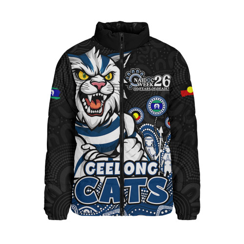 Geelong Cats Padded Jacket Naidoc Week Aboriginal Spirit Power Through Generations