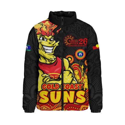 Gold Coast SUNS Padded Jacket Naidoc Week Aboriginal Spirit Power Through Generations