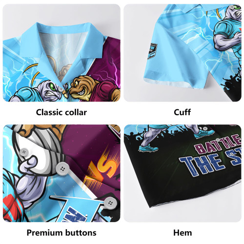 New South Wales Blues Hawaiian Shirt Origin Showdown NSW Vs QLD Game Day Power Rise