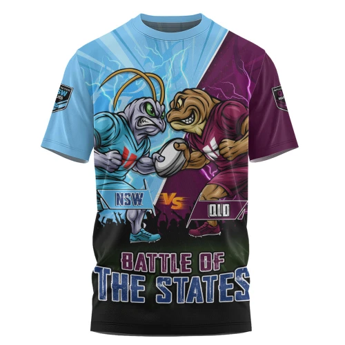 New South Wales Blues T-Shirt Origin Showdown NSW Vs QLD Game Day Power Rise