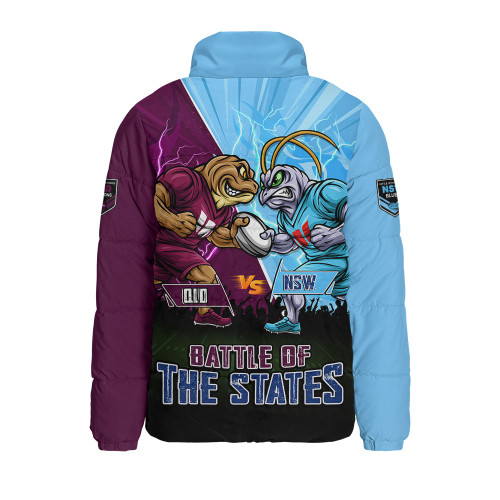 New South Wales Blues Padded Jacket Origin Showdown NSW Vs QLD Game Day Power Rise