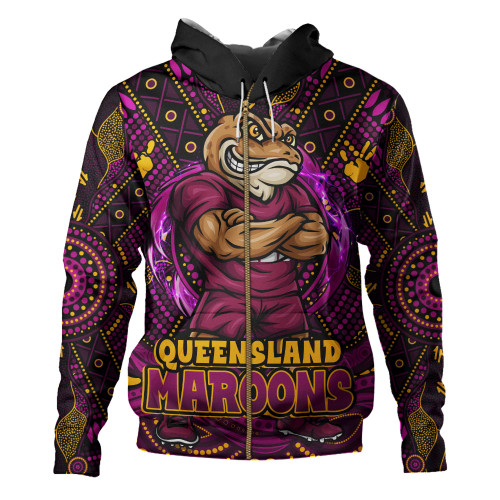 Queensland Maroons Hoodie State Warrior Spirit Power Rise