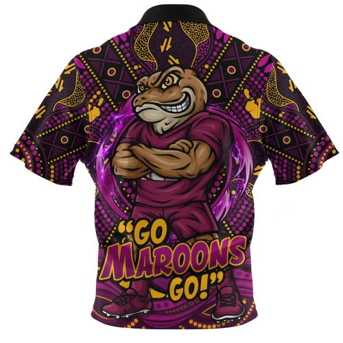 Queensland Maroons Zip Polo Shirt State Warrior Spirit Power Rise