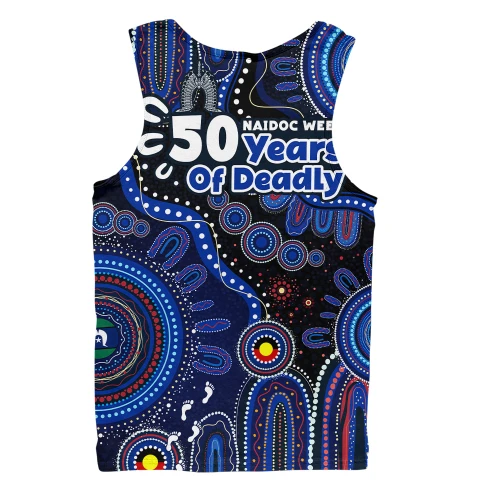 Indigenous Australian Aboriginal Men Singlet NAIDOC Week Sacred Aboriginal Tracks Of Country Spirit