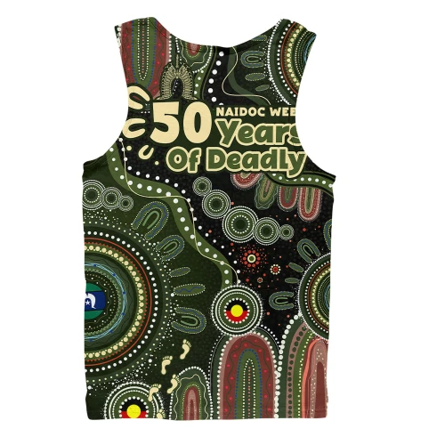 Indigenous Australian Aboriginal Men Singlet NAIDOC Week Sacred Aboriginal Tracks Of Country Spirit