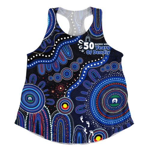 Indigenous Australian Aboriginal Women Racerback Singlet NAIDOC Week Sacred Aboriginal Tracks Of Country Spirit