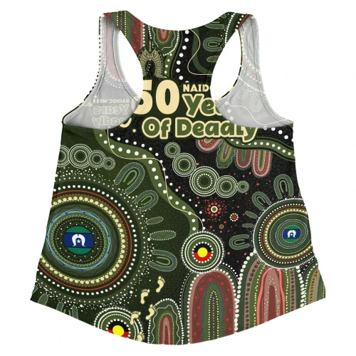 Indigenous Australian Aboriginal Women Racerback Singlet NAIDOC Week Sacred Aboriginal Tracks Of Country Spirit