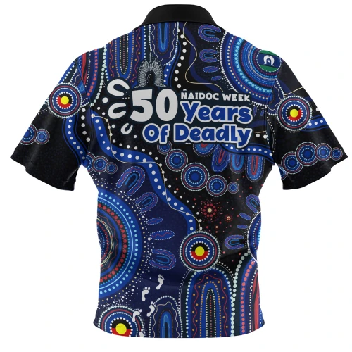 Indigenous Australian Aboriginal Zip Polo Shirt NAIDOC Week Sacred Aboriginal Tracks Of Country Spirit