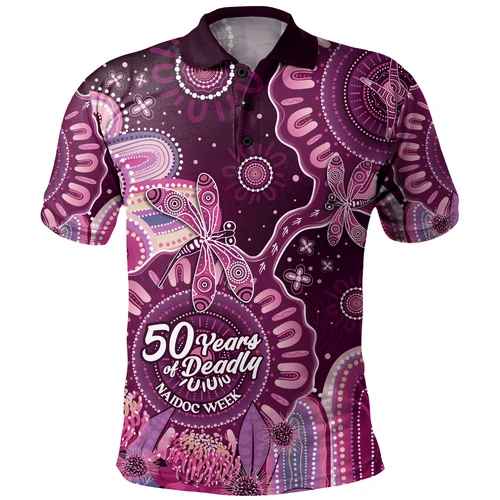 Indigenous Australian Aboriginal Polo Shirt NAIDOC Week Aboriginal Dreaming Trails Of Country
