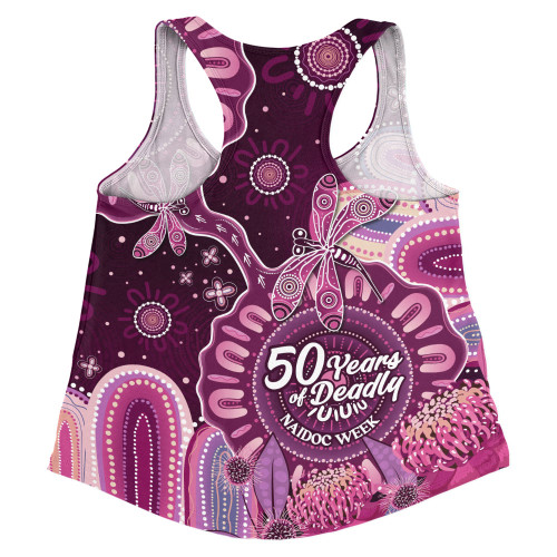 Indigenous Australian Aboriginal Women Racerback Singlet NAIDOC Week Aboriginal Dreaming Trails Of Country