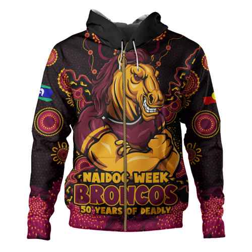 Brisbane Broncos Hoodie NAIDOC Week Aboriginal Power Journey Of Spirit Paths