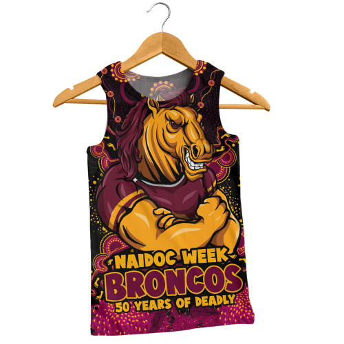 Brisbane Broncos Men Singlet NAIDOC Week Aboriginal Power Journey Of Spirit Paths