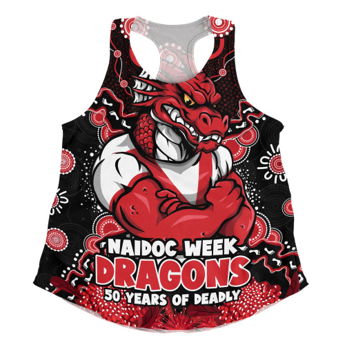 St. George Illawarra Dragons Women Racerback Singlet NAIDOC Week Aboriginal Power Journey Of Spirit Paths