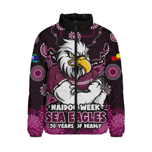 Manly Warringah Sea Eagles Padded Jacket NAIDOC Week Aboriginal Power Journey Of Spirit Paths