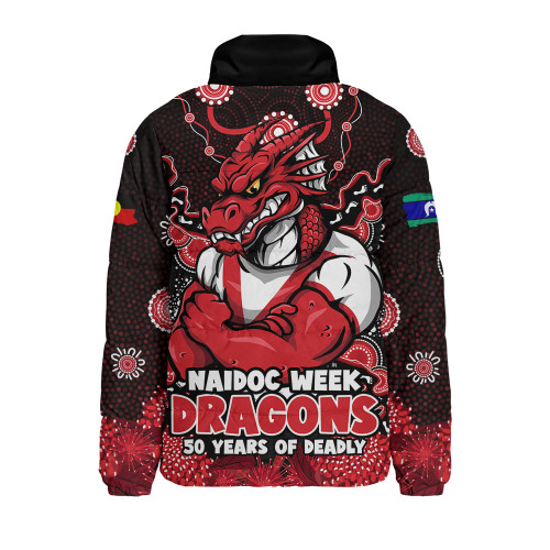 St. George Illawarra Dragons Padded Jacket NAIDOC Week Aboriginal Power Journey Of Spirit Paths