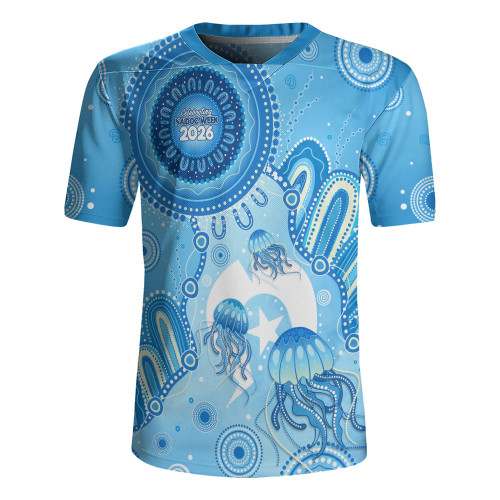 Indigenous Australian Aboriginal Rugby Jersey Aboriginal Ocean Dreaming Tracks For NAIDOC Week Pride