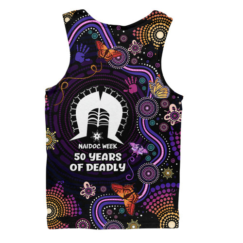 Indigenous Australian Aboriginal Men Singlet Butterfly Dreaming NAIDOC Country Connection