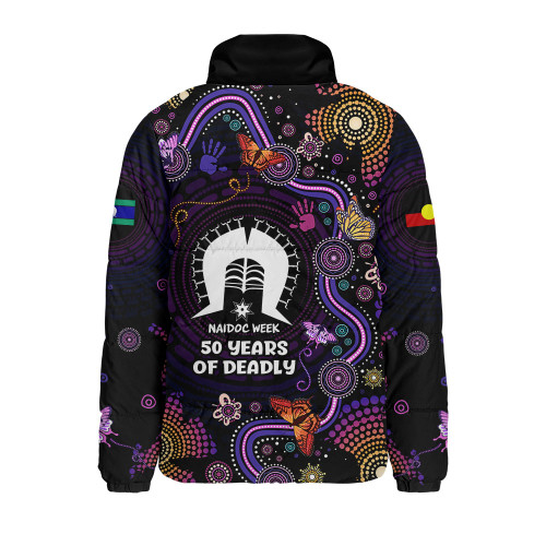 Indigenous Australian Aboriginal Padded Jacket Butterfly Dreaming NAIDOC Country Connection