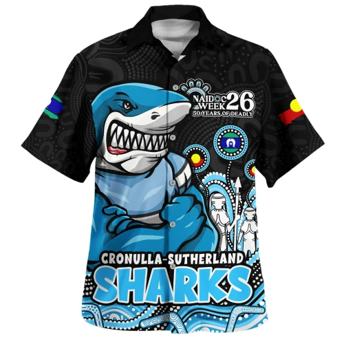 Cronulla-Sutherland Sharks Hawaiian Shirt NAIDOC Week Strength Of Sacred Spirit