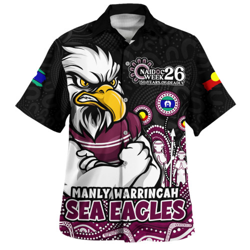Manly Warringah Sea Eagles Hawaiian Shirt NAIDOC Week Strength Of Sacred Spirit