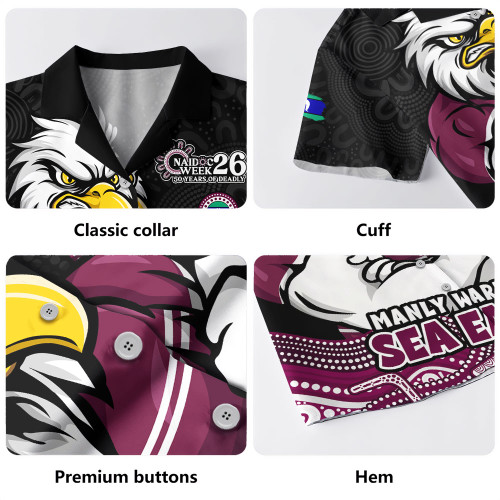 Manly Warringah Sea Eagles Hawaiian Shirt NAIDOC Week Strength Of Sacred Spirit