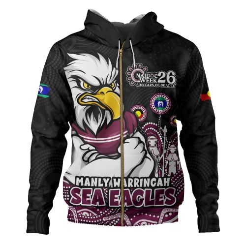 Manly Warringah Sea Eagles Hoodie NAIDOC Week Strength Of Sacred Spirit