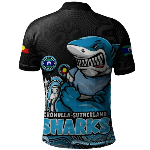 Cronulla-Sutherland Sharks Polo Shirt NAIDOC Week Strength Of Sacred Spirit
