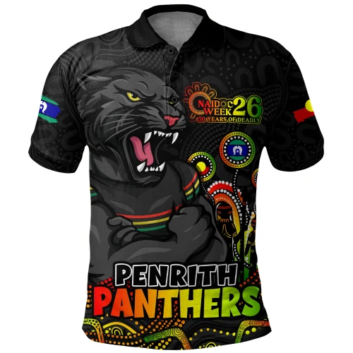 Penrith Panthers Polo Shirt NAIDOC Week Strength Of Sacred Spirit