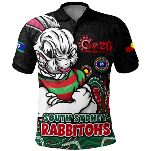 South Sydney Rabbitohs Polo Shirt NAIDOC Week Strength Of Sacred Spirit