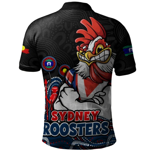 Sydney Roosters Polo Shirt NAIDOC Week Strength Of Sacred Spirit
