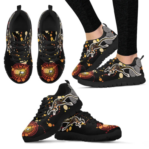 Australia Aboriginal Inspired Sneakers - Kangaroo and Dotted Dreaming Australia Aboriginal Inspired Sneakers - Kangaroo and Dotted Dreaming