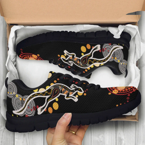 Australia Aboriginal Sneaker - Kangaroo and Dotted Dreaming Australia Aboriginal Sneaker - Kangaroo and Dotted Dreaming