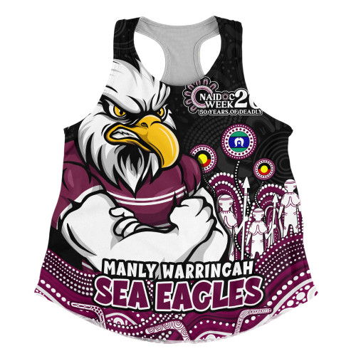 Manly Warringah Sea Eagles Women Racerback Singlet NAIDOC Week Strength Of Sacred Spirit
