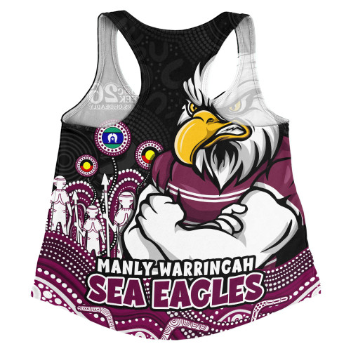Manly Warringah Sea Eagles Women Racerback Singlet NAIDOC Week Strength Of Sacred Spirit